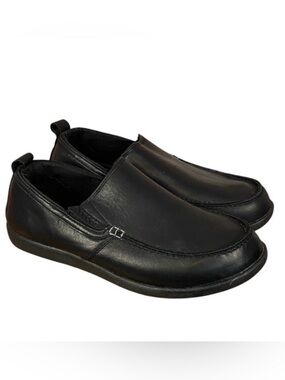 CROCS Men's Tummler Black Leather Slip-On Comfort Loafers Sz 10
